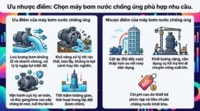 Ưu nhược điểm: Chọn máy bơm nước chống úng phù hợp nhu cầu.