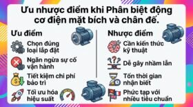 Ưu nhược điểm khi Phân biệt động cơ điện mặt bích và chân đế.