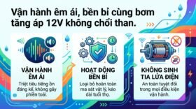 Vận hành êm ái, bền bỉ cùng bơm tăng áp 12V không chổi than.