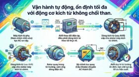 Vận hành tự động, ổn định tối đa với động cơ kích từ không chổi than.