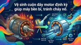 Vệ sinh cuộn dây motor định kỳ giúp máy bền bỉ, tránh cháy nổ.