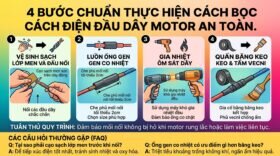 4 bước chuẩn thực hiện cách bọc cách điện đầu dây motor an toàn.