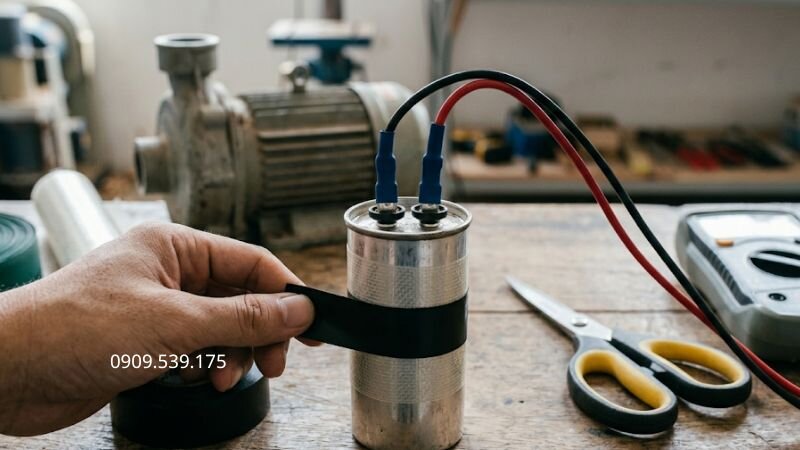 Kỹ thuật quấn bọc thân tụ và dùng ống gen che kín các cọc đấu nối cáp để chống lộ lõi đồng