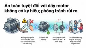 An toàn tuyệt đối với dây motor không có ký hiệu; phòng tránh rủi ro.