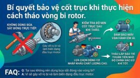 Bí quyết bảo vệ cốt trục khi thực hiện cách tháo vòng bi rotor.