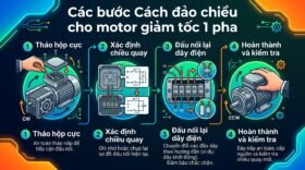 Các bước Cách đảo chiều cho motor giảm tốc 1 pha