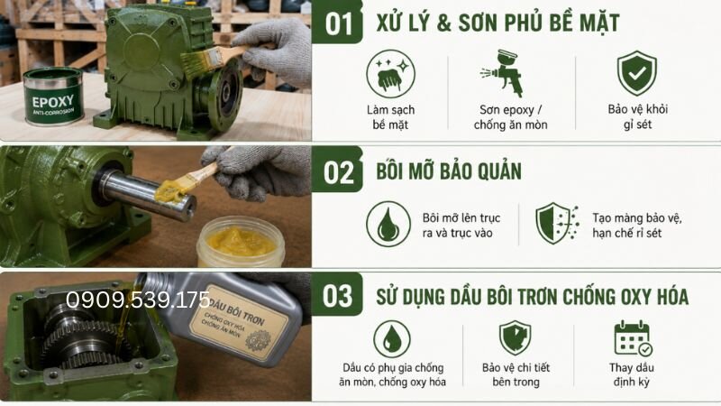 Quy trình toàn diện từ xử lý bề mặt vỏ máy, bôi mỡ bảo quản trục đến lựa chọn dầu bôi trơn chuyên dụng