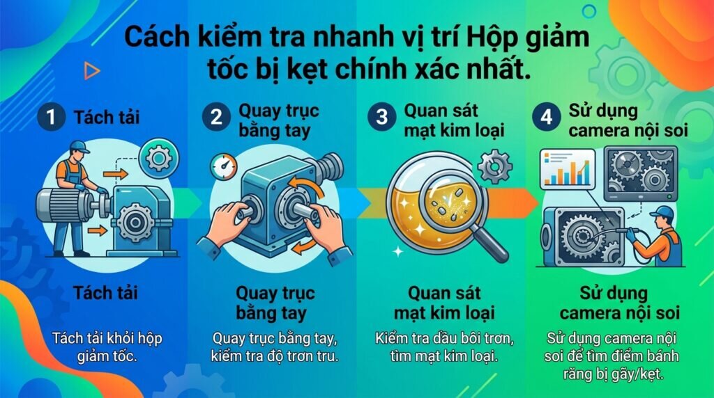 Cách kiểm tra nhanh vị trí Hộp giảm tốc bị kẹt chính xác nhất.