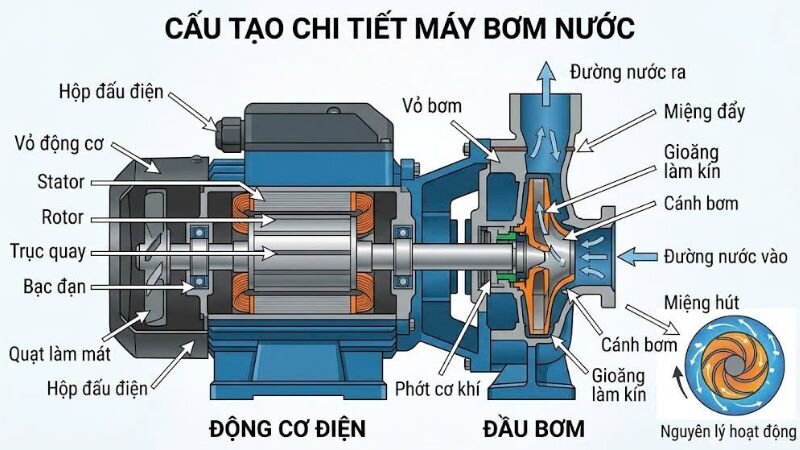 Structure of water pumps