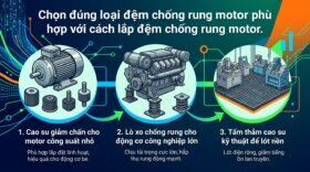 Chọn đúng loại đệm chống rung motor phù hợp với cách lắp đệm chống rung motor.