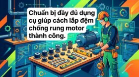 Chuẩn bị đầy đủ dụng cụ giúp cách lắp đệm chống rung motor thành công.