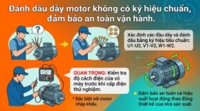 Đánh dấu dây motor không có ký hiệu chuẩn, đảm bảo an toàn vận hành.