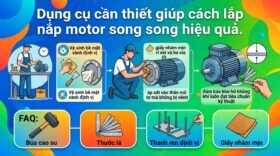 Dụng cụ cần thiết giúp cách lắp nắp motor song song hiệu quả.