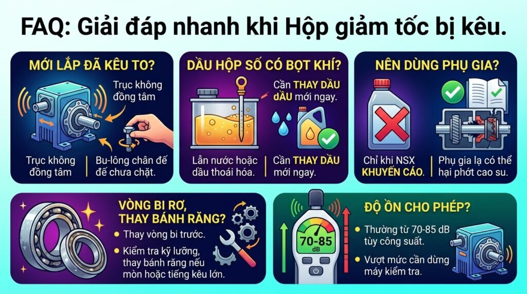 FAQ: Giải đáp nhanh khi Hộp giảm tốc bị kêu.