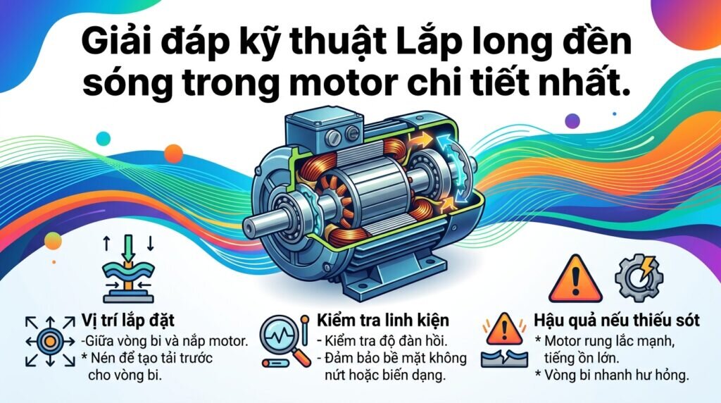 Giải đáp kỹ thuật Lắp long đền sóng trong motor chi tiết nhất.