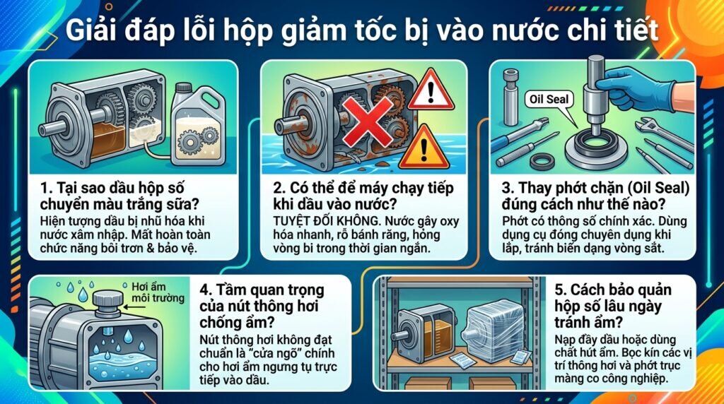 Giải đáp lỗi hộp giảm tốc bị vào nước chi tiết
