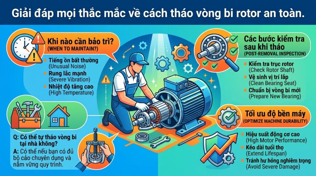 Giải đáp mọi thắc mắc về cách tháo vòng bi rotor an toàn.