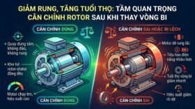 Giảm rung, tăng tuổi thọ: tầm quan trọng cân chỉnh rotor sau khi thay vòng bi.