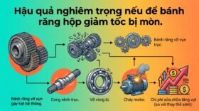 Hậu quả nghiêm trọng nếu để bánh răng hộp giảm tốc bị mòn.