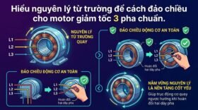 Hiểu nguyên lý từ trường để cách đảo chiều cho motor giảm tốc 3 pha chuẩn.