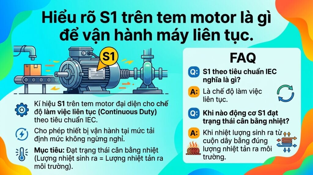Hiểu rõ S1 trên tem motor là gì để vận hành máy liên tục.
