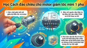 Học Cách đảo chiều cho motor giảm tốc mini 1 pha