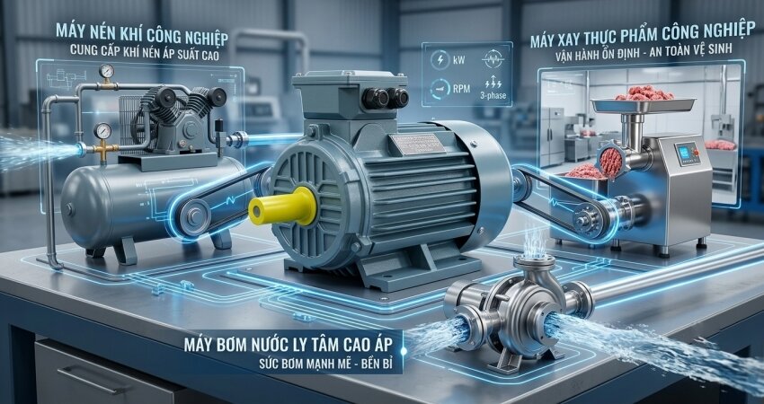 Ứng dụng của motor tua nhanh và motor tua chậm trong công nghiệp và sản xuất