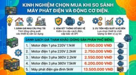 Kinh nghiệm chọn mua khi so sánh máy phát điện và động cơ điện.