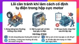 Lỗi cần tránh khi làm cách cố định tụ điện trong hộp cực motor