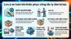 Lưu ý an toàn khi khắc phục công tắc ly tâm bị kẹt.