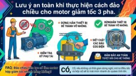 Lưu ý an toàn khi thực hiện cách đảo chiều cho motor giảm tốc 3 pha.