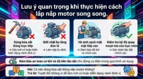 Lưu ý quan trọng khi thực hiện cách lắp nắp motor song song.