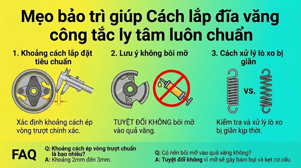 Mẹo bảo trì giúp Cách lắp đĩa văng công tắc ly tâm luôn chuẩn