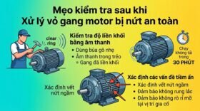 Mẹo kiểm tra sau khi Xử lý vỏ gang motor bị nứt an toàn