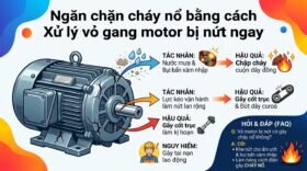 Ngăn chặn cháy nổ bằng cách Xử lý vỏ gang motor bị nứt ngay