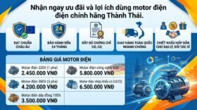 Nhận ngay ưu đãi và lợi ích dùng motor điện chính hãng Thành Thái.