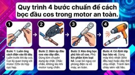 Quy trình 4 bước chuẩn để cách bọc đầu cos trong motor an toàn.