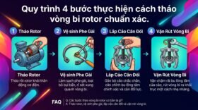 Quy trình 4 bước thực hiện cách tháo vòng bi rotor chuẩn xác.