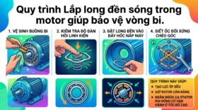 Quy trình Lắp long đền sóng trong motor giúp bảo vệ vòng bi.