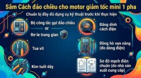 Sắm Cách đảo chiều cho motor giảm tốc mini 1 pha