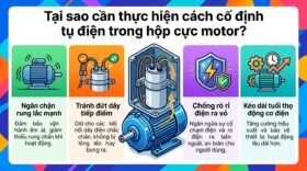 Tại sao cần thực hiện cách cố định tụ điện trong hộp cực motor?