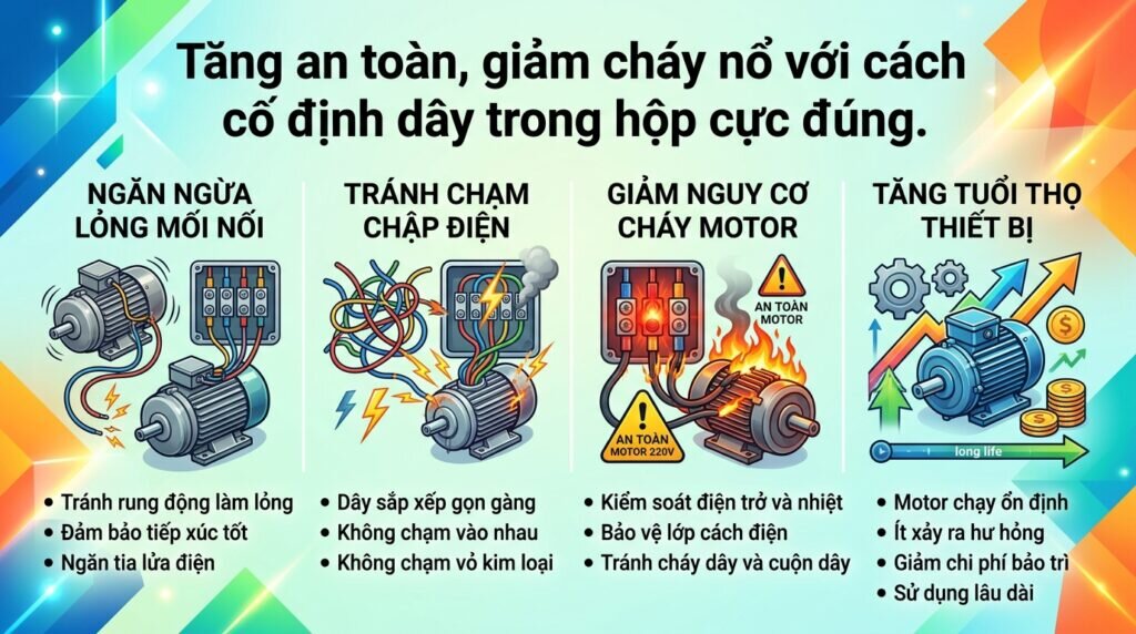 Tăng an toàn, giảm cháy nổ với cách cố định dây trong hộp cực đúng.