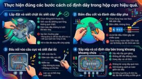 Thực hiện đúng các bước cách cố định dây trong hộp cực hiệu quả.