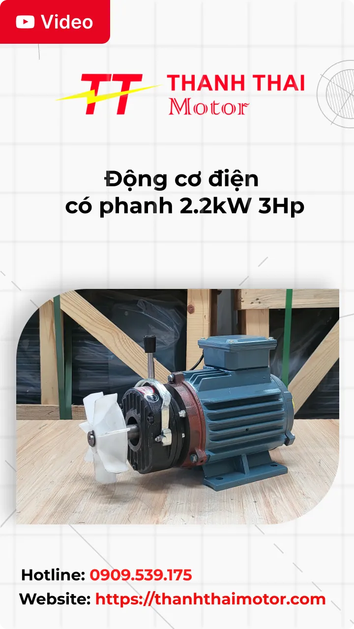 Động cơ điện có phanh 2.2kW 3Hp