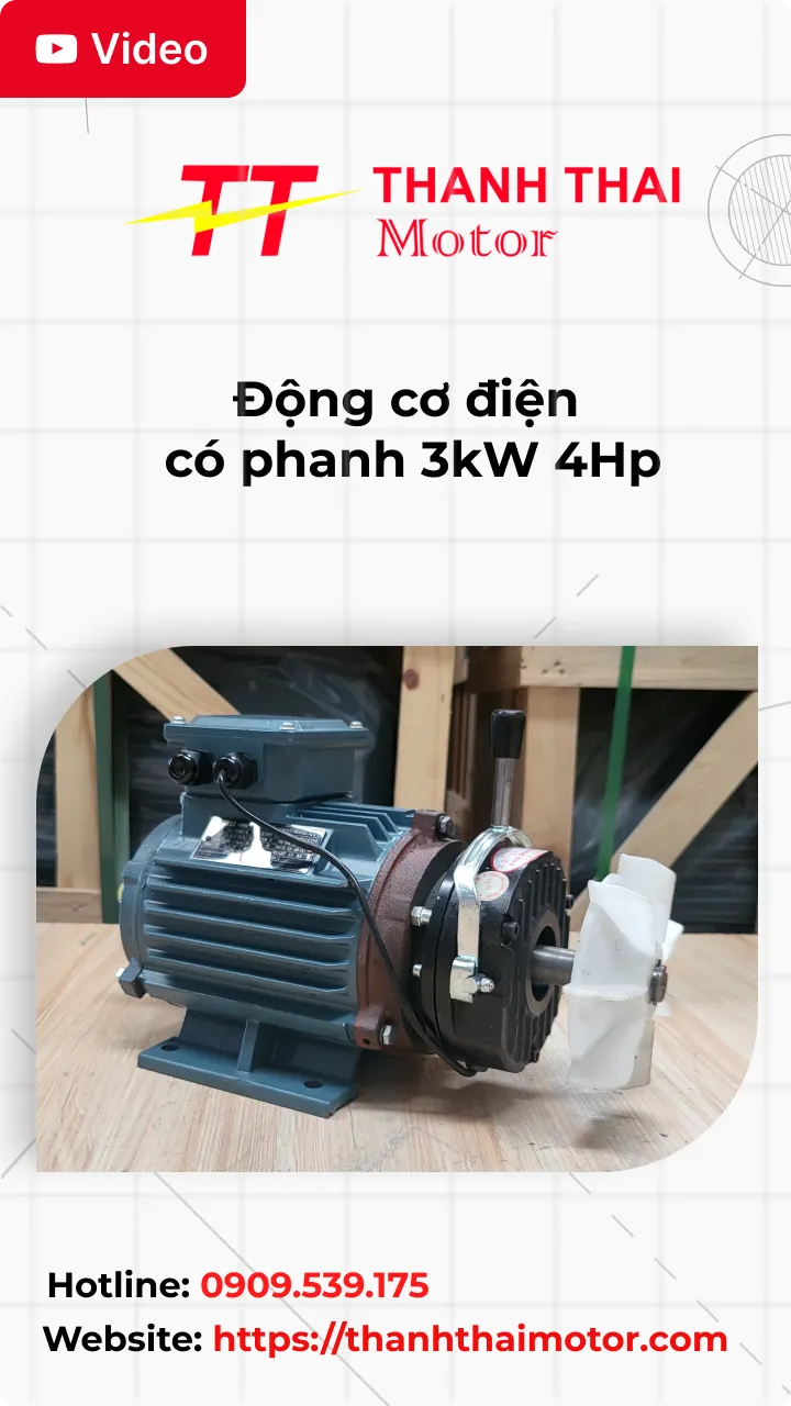 Động cơ điện có phanh 3kW 4Hp