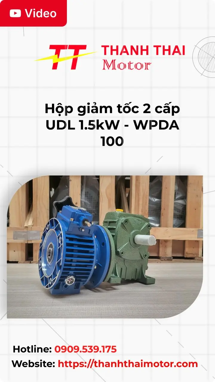 Video Review Hộp Giảm Tốc 2 Cấp UDL 1.5Kw - WPDA 100 - Thành Thái Motor