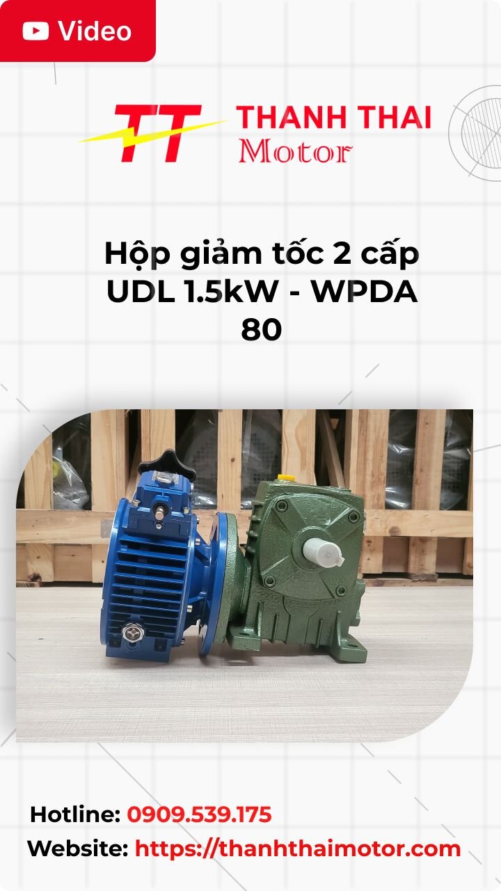 Thumb hộp giảm tốc 2 cấp UDL 1.5kW - WPDA 80