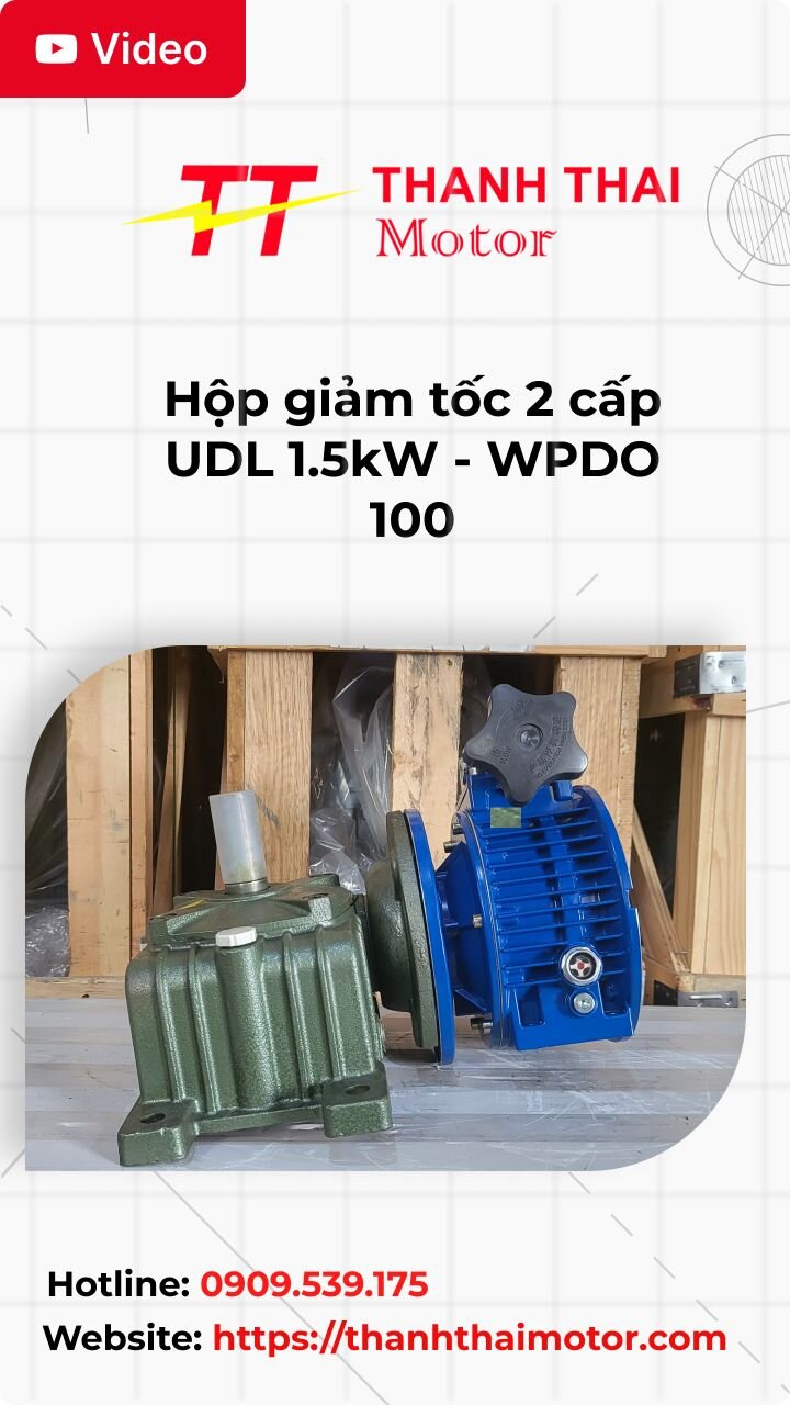 Thumb hộp giảm tốc 2 cấp UDL 1.5kW - WPDO 100