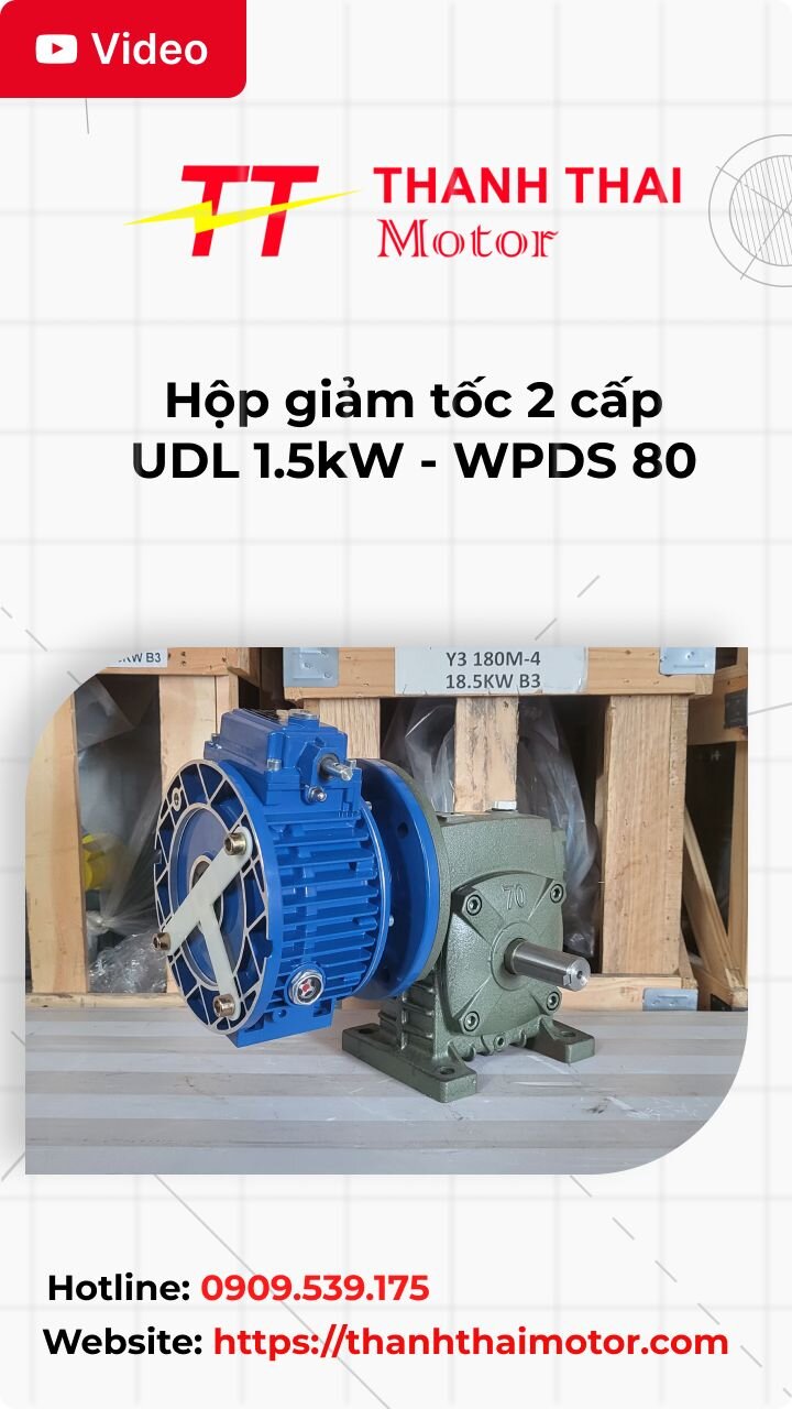 Hộp giảm tốc 2 cấp UDL 1.5kW - WPDS 80