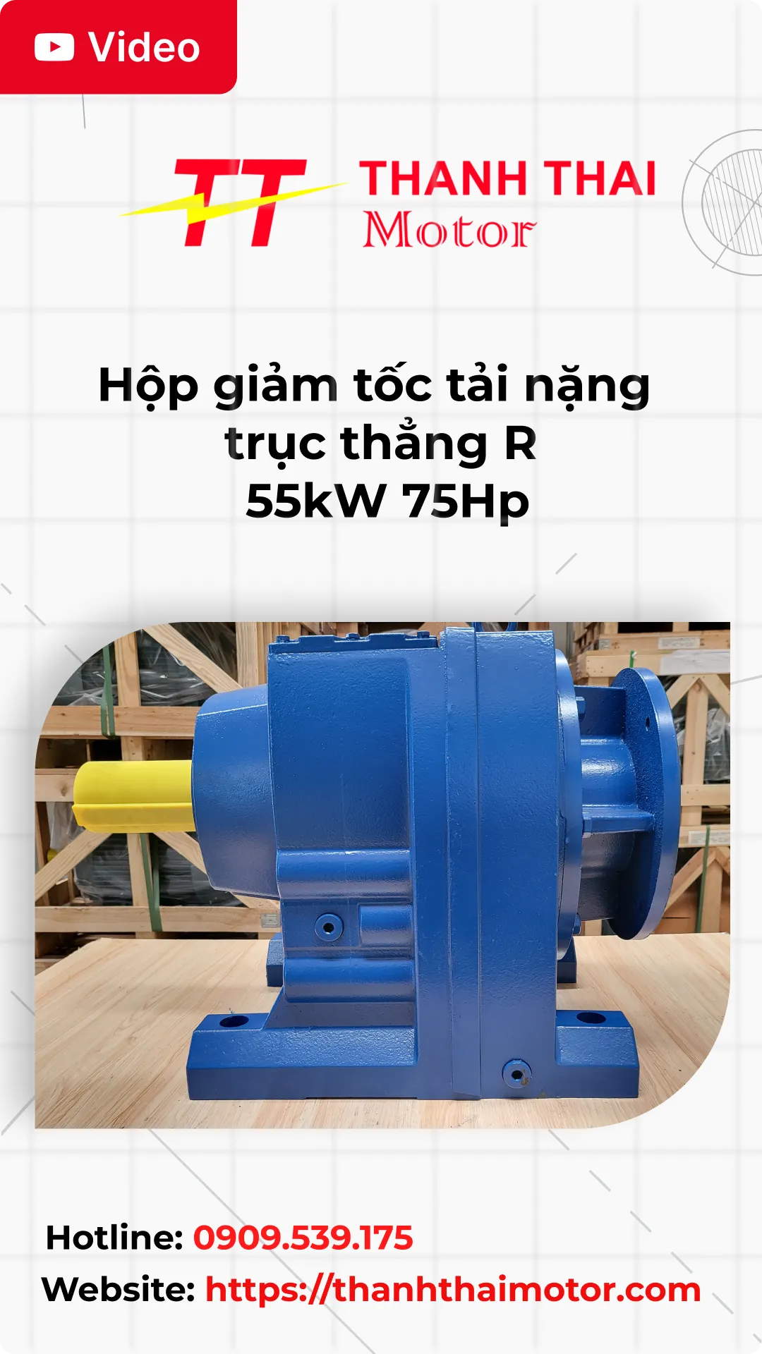 Thumb hộp giảm tốc tải nặng trục thẳng R 55kW 75Hp